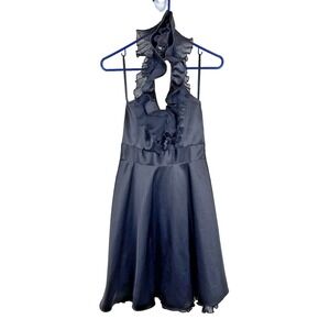 White House Black Market Ruffle Halter Prom Party Homecoming Dress Womens Size 0